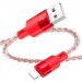 Кабель USB - Apple Lightning HOCO X99 "Crystal junction" (2.4A, 100см) красный#2027918