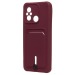 Чехол-накладка - SC304 с картхолдером для "Xiaomi Poco C55/Redmi 12C" (bordo) (220327)#1927043