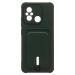 Чехол-накладка - SC304 с картхолдером для "Xiaomi Poco C55/Redmi 12C" (dark green) (220326)#1927040