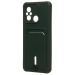 Чехол-накладка - SC304 с картхолдером для "Xiaomi Poco C55/Redmi 12C" (dark green) (220326)#1927041