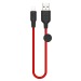Кабель USB - Apple lightning Hoco X21 Plus (silicone) 25см 2,4A  (red) (220529)#1932862