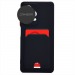 Чехол силиконовый Xiaomi Redmi 12C матовый цветной с визитницей черный#1974381