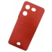 Чехол силиконовый Tecno Pova 5 матовый цветной с визитницей красный#1974308