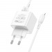 Адаптер сетевой Borofone BAS11A +кабель Apple Lightning (белый)#1949563