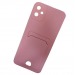 Чехол силиконовый Samsung A05 матовый цветной с визитницей розовый#2013255