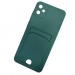 Чехол силиконовый Samsung A05 матовый цветной с визитницей темно-зеленый#2013252