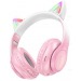 Полноразмерные беспроводные наушники HOCO W42 Cat Ear (12 ч/400 mAh/Bluetooth/AUX/TF) бело-розовые#1953304