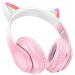 Полноразмерные беспроводные наушники HOCO W42 Cat Ear (12 ч/400 mAh/Bluetooth/AUX/TF) бело-розовые#1953305
