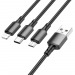 Кабель USB BOROFONE BX72 4 в 1 для iPhone/iPhone/Micro/Type C (черный) 1m#2054134