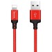 Кабель USB - Apple lightning Hoco X14 Times Speed (повр. уп) 200см 2A  (red/black) (223504)#1963725