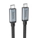 Кабель USB 4.0 Hoco US05 Thunderbolt 4 Pro (40Gbps) 100W 100см 5A  (black) (220559)#1969341