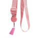 Шнурок текстильный на шею с карабином (плоский широкий) (light pink) (225719)#2013420