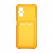 Чехол с кармашком для Xiaomi Poco M4 5G/M5 4G прозрачный (009) оранжевый#1965665