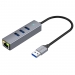 Адаптер-Хаб Hoco HB34 (USB to USB3.0*3+RJ45), серый#1966454
