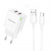 Адаптер Сетевой с кабелем Borofone BN15 Strong 2USB 2,1A/10,5W (USB/Type-C) (white) (225515)#1970914