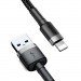 Кабель USB - Apple Lightning Baseus CALKLF-BG1 2.4А (1м) (черно-серый) #2069803