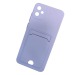 Чехол силиконовый Samsung A05 матовый цветной с визитницей сиреневый#1992521
