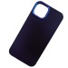Чехол силиконовый iPhone 14 матовый с ободком синий#1982633