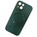 Чехол силиконовый iPhone 15 Magsafe темно зеленый#1984050