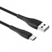 Кабель USB - Type-C Borofone BX37 Wieldy (повр. уп) 100см 3A  (black) (228483)#1974272