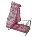 Кровать-качалка для куклы 9349 Розовые кружочки (47*32,5*65см) с балдахином,мета, шт#1999432