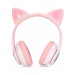 Полноразмерные беспроводные наушники FUMIKO NEKO V2 "Кошачьи уши" (8ч/400 mAh/Bluetooth/AUX) розовые#2012581