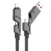 Кабель USB BOROFONE (BU43) Triumph 4-в-1 (USB/Type-C to iP/Type-C) (1,2м) (темно-серый)#2102520