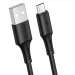 Кабель USB - micro USB Borofone BX47 Coolway (повр. уп) 100см 2,4A  (black) (229254)#1988197