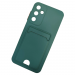 Чехол силиконовый Samsung A25 матовый цветной с визитницей темно-зеленый#2061684