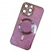 Чехол силиконовый iPhone 14 Pro MagSafe блестящий розовый#1989324