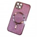 Чехол силиконовый iPhone 15 Magsafe блестящий розовый#1989323