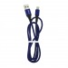 Кабель USB "WALKER" C705, 3.1А, Lightning, поддержка QC, тканевая оплетка, синий#1994356