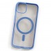 Чехол пластиковый iPhone 15 Magsafe Magnetic Clear Case голубой#1996526
