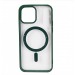 Чехол пластиковый iPhone 15 Magsafe Magnetic Clear Case темно-зеленый#1996525