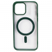 Чехол пластиковый iPhone 15 Magsafe Magnetic Clear Case темно-зеленый#2076201