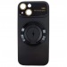 Чехол силиконовый iPhone 15 Magsafe с кольцом и защитным проемом черный#2013477