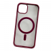 Чехол пластиковый Clear Case iPhone 15 Pro Magsafe Magnetic винный#2039399