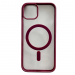 Чехол пластиковый iPhone 15 Pro Max Magsafe Magnetic Clear Case винный#2076191