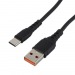 USB кабель шт.USB (A) - шт.Type-C 1м, 2,4A, ПВХ, черный GP06T "GoPower"#2038419