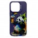 Чехол iPhone 13 Pro Креатив Панда Фиолетовый#2002417