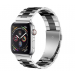 Ремешок - ApW36 металл блочный на застежке Apple Watch 42/44/45/49 mm (silver/black) (230507)#2005929