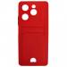 Чехол силиконовый Infinix Hot 40/Hot 40 Pro матовый цветной с визитницей красный#2061680