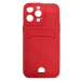 Чехол силиконовый iPhone 14 Pro Max матовый цветной с визитницей красный#2007630
