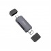 Кард-ридер Hoco HB45 2-in-1 USB/Type-C 3.0 (metal gray) (230113)#2018168