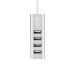 Хаб USB Hoco HB1 USB-4USB (80cm) (повр. уп.) (silver) (233949)#2015055