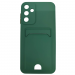 Чехол силиконовый Samsung A15 матовый цветной с визитницей темно-зеленый#2130994