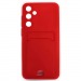 Чехол силиконовый Samsung A35 матовый цветной с визитницей красный#2031191