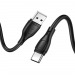 USB кабель шт.USB (A) - шт.Type-C "Hoco" X61 силикон, особо прочный  3.0A, 1м, чёрный#2023662