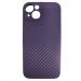 Чехол силиконовый iPhone 14 карбон фиолетовый#2066643