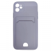 Чехол силиконовый iPhone 11 матовый цветной с визитницей сиреневый#2032164